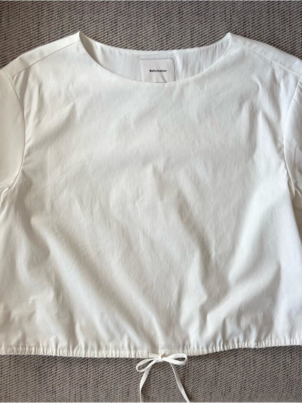 NEW Reformation Jordan Two Piece Short Sleeve Skirt Set Cotton White | US 4 UK 8 - Picture 11 of 16
